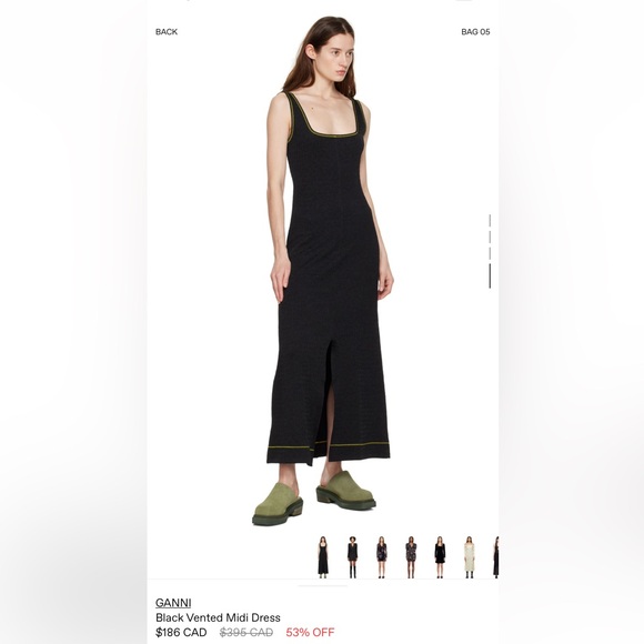 Ganni Black Vented Mini Dress - Picture 3 of 8